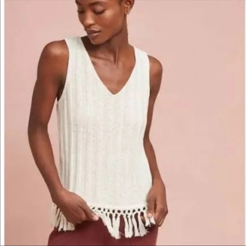 Anthropologie Eri + Ali Beachcomber Sweater Tank.  Gold/Mustard Yellow. Small. - Picture 4 of 6